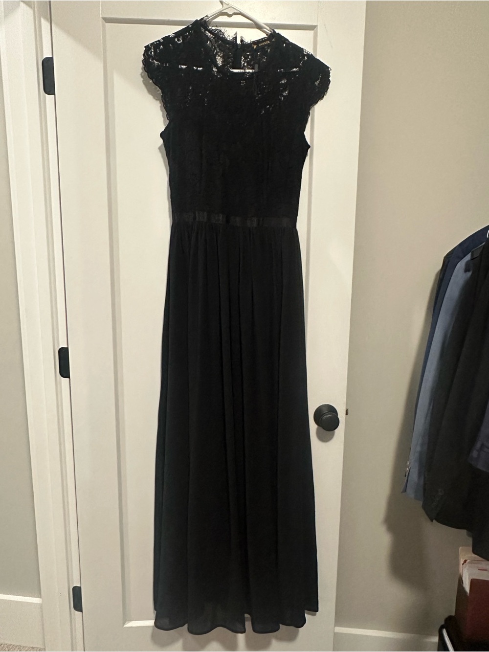 Miusol Black Lace & Chiffon Maxi Dress - Picture 1 of 6